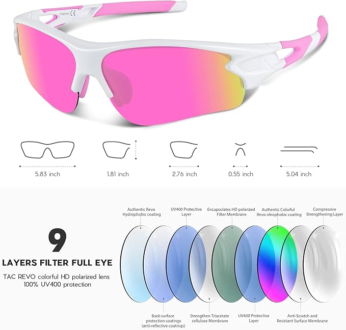 BEACOOL Polarized Sports Sunglasses for Men Women Youth Baseball Fishing Cycling Running Golf Motorcycle Tac Glasses UV400-StrideForce Fitness