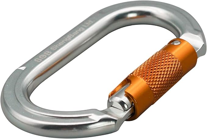 SOB Auto Locking Climbing Carabiner Clips,Heavy Duty Asymmetrical Carabiner Connector Used for Rappelling Gear Rescue Outdoor Projects Dog Leash-StrideForce Fitness