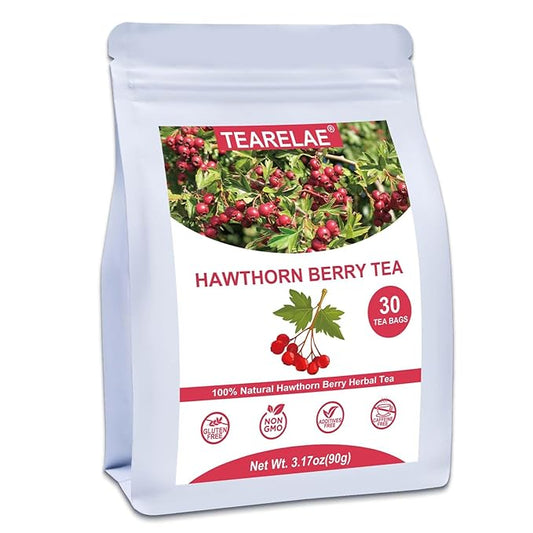 TEARELAE - Hawthorn Berry Tea, 30 Count - Pure Hawthorne Berries Herbal Tea Bags - Sweet and Tangy Flavor - Aid Digestion - Non-GMO - Caffeine-Free-StrideForce Fitness