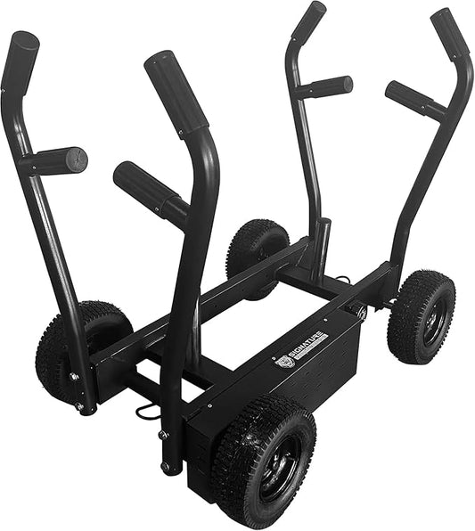 PS Sisyphos Push Sled - 8 Adjustable Levels of Resistance Plus Plate Loaded Weight Resistance, Workout Fitness Sled for Home Gym, Black