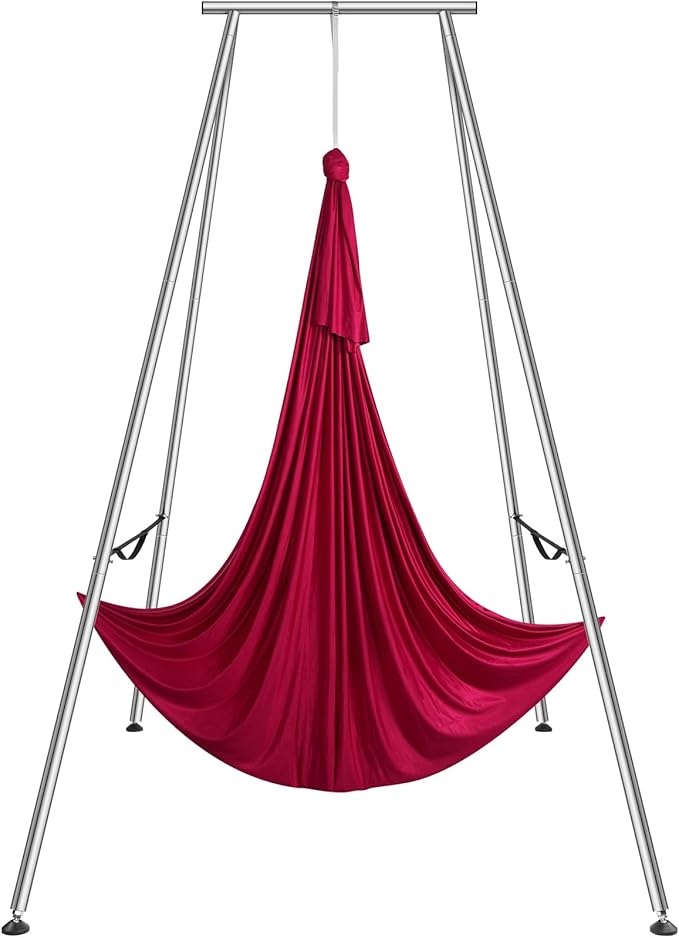 VEVOR Aerial Yoga Frame, 9.67 ft Height Swing Stand, Max 551.15 lbs Load Chrome-Plated Steel Pipe Inversion Yoga Rig for Indoor Outdoor Use-StrideForce Fitness