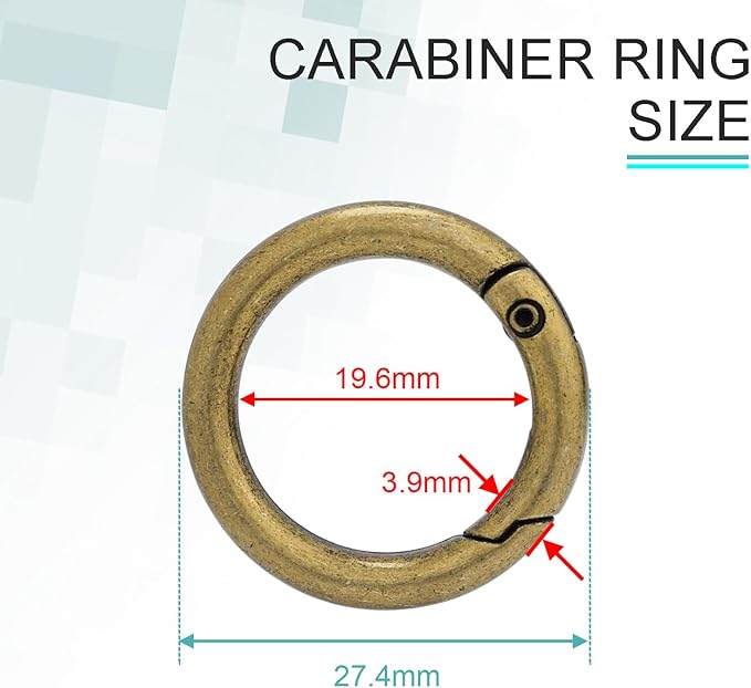 10 Pack 3/4 Inch Trigger Spring O Rings, Metal Round Carabiner Clip Snap Hook, Spring Keyring Buckles for Replacement Purse Strap, Paracord Lanyard Clips, Keychain Rings Hardware DIY Crafts Making-StrideForce Fitness