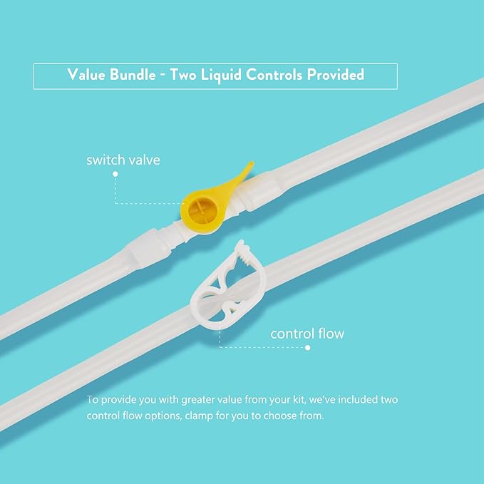 Silicone Enema Kit 2 L Enema Bag 6.3ft. Long Silicone Hose 3 Multi-Size Reusable Tips Controlled Water Flow for Colon Detox Cleanse Enemas-StrideForce Fitness