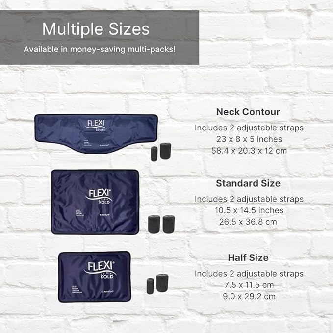 FlexiKold Reusable Gel Large Ice Pack with Straps – Cold Compress Gel Cold Pack for Injuries – Flexible Medical Ice Wrap for Back, Shoulders, Legs, Knees, Sciatica, Muscle Pain – Standard-StrideForce Fitness