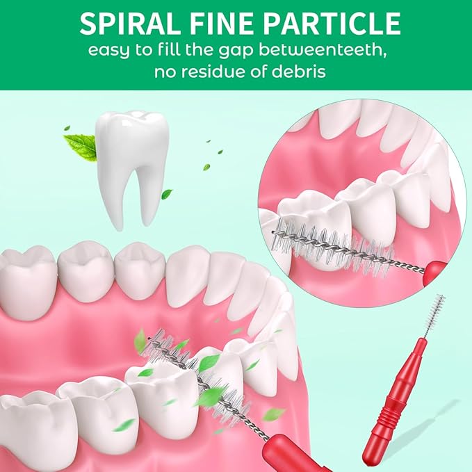 ARTIBETTER 50pcs Interdental Brushes for Braces Floss Brushes for Teeth Toothpick Oral Flossing Head Teeth Cleaning Tool 3mm Red