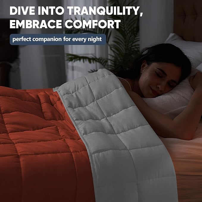 King Size Weighted Blanket for Adults (30 lbs, 80” x 87”, Orang) Cooling Heavy Blanket for Sleeping Perfect for 290-310 lbs, Breathable Blanket for Adults & Couple All Season, Machine Washable-StrideForce Fitness