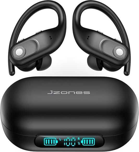Wireless Earbuds Bluetooth Headphones 130Hrs Playtime with 2500mAh Wireless Charging Case LED Diaplay Hi-Fi Waterproof Over Ear Earphones for Sports Running Workout Gaming-StrideForce Fitness