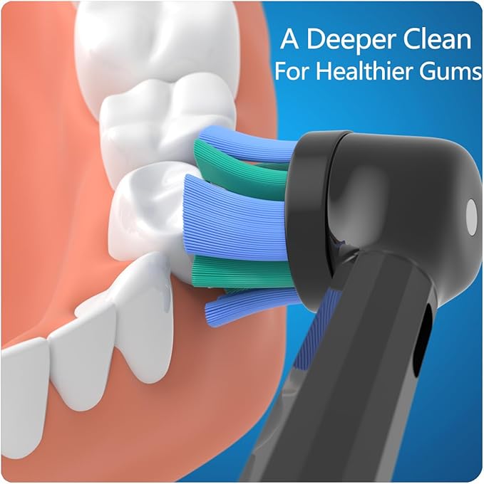 8 Pack Replacement Heads Compatible with Oral B iO Toothbrushes, Brush Heads for Oral-B iO 2/3/4/5/6/7/8/9/10/7G Series, with Covers, Black