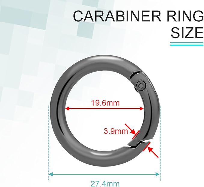 10 Pack 3/4 Inch Trigger Spring O Rings, Metal Round Carabiner Clip Snap Hook, Spring Keyring Buckles for Replacement Purse Strap, Paracord Lanyard Clips, Keychain Rings Hardware DIY Crafts Making-StrideForce Fitness