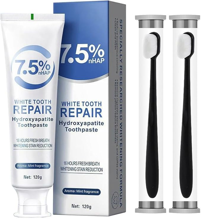 Hydroxyapatite Toothpaste for Enamel Protection & Tooth Strength, Mint Flavor, Fresh Breath, Daily Use