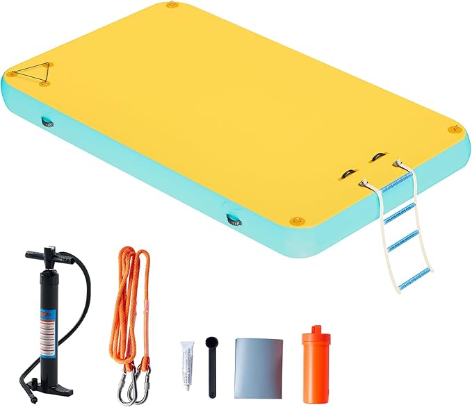 Specraft Inflatable Floating Dock, Non-Slip Air Dock Platform loating Island Raft with Rope Ladder for Pool Lake Beach Ocean-StrideForce Fitness