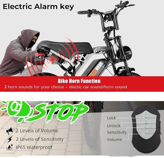 V20 4.0 Electric Bike for Adults,28/30Mph Max Speed,48V15.6Ah Battery,25-68 Miles Max Range, Dual Hydraulic Brakes Ebike,Turning Light, Electric Bike for Commute/Offroad/Rain/Snow Riding.-StrideForce Fitness