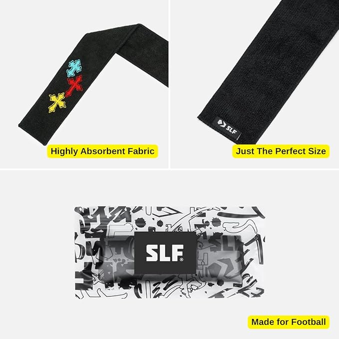 SLEEFS Crosses Chroma Black Thin Football Towel-StrideForce Fitness