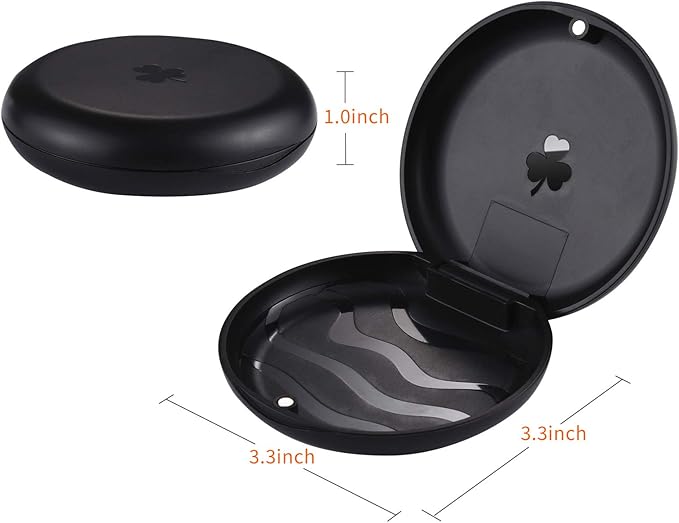 (5 Pack) Retainer Case,Solid Orthodontic Retainer Case-Black