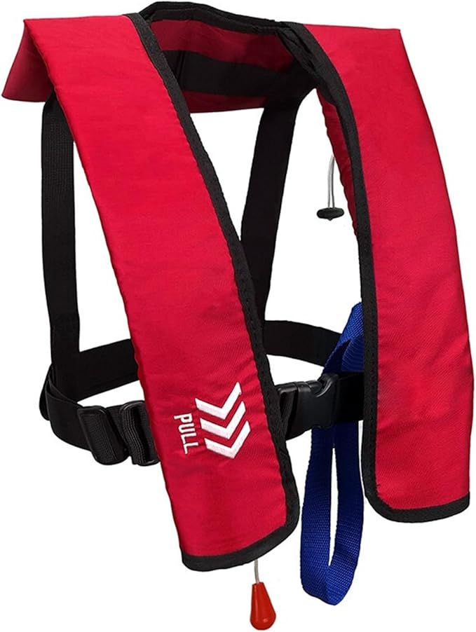 Manual Inflatable Life Jacket|Life Vest for Adults|PFD Low Profile|Supports up to 330 lbs(YSH700)-StrideForce Fitness