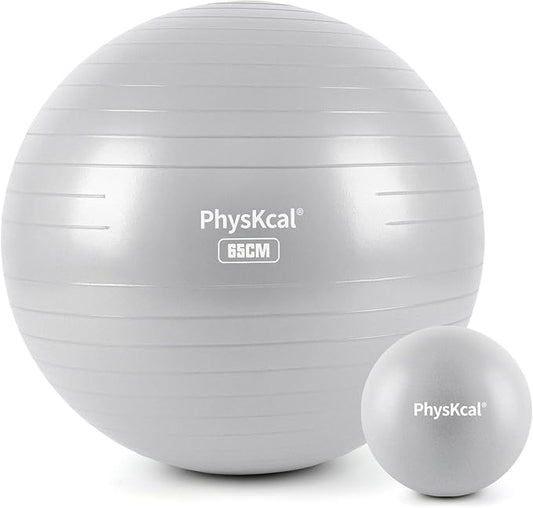 Yoga Ball for Exercise, Pilates Set, 4 Sizes Fitness Ball for Workout, Birthing, Pregnancy, Physical Therapy- Pump Included-StrideForce Fitness