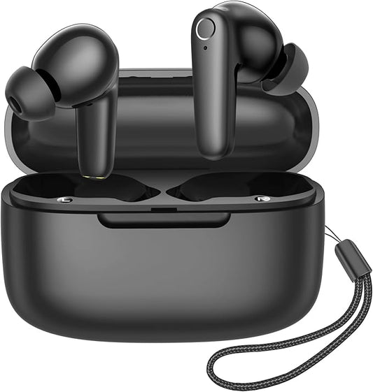 kurdene Wireless Ear Buds Bluetooth 5.4 Headphones 60H Playtime Deep Bass Stereo Earbuds with Mic Comfort Lightweight in Ear Earphones for Workout/Running Black-StrideForce Fitness