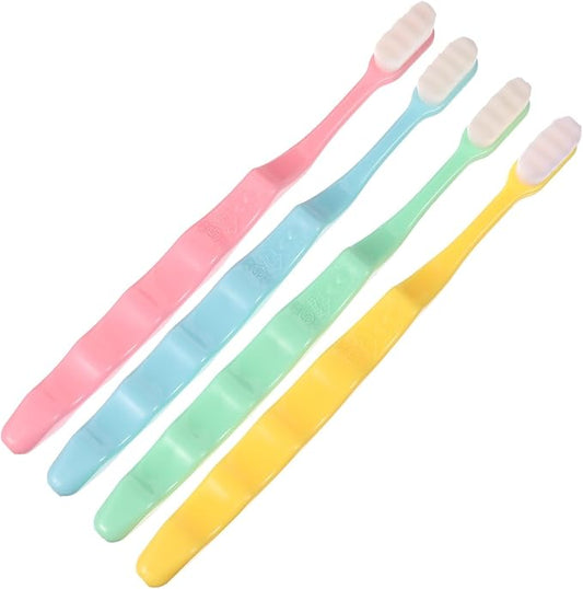 4pcs Ultra Soft Bristle Toothbrush with Micro-Nano Bristles for Sensitive Teeth and Gums Manual Oral Care Tool for Adults Elderly Pregnant Women Braces and Tongue Cleaning