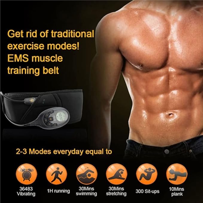 Pro Abdominal Fitness Abs Workout Belt 30''-55'' Black for Man and Woman-StrideForce Fitness