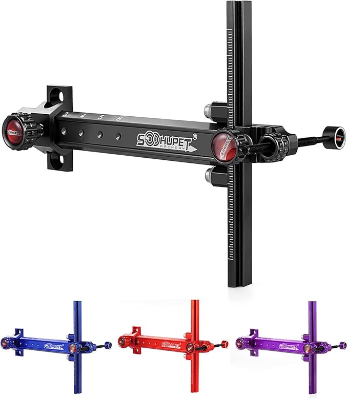 Archery Recurve Bow Sight, SOOHUPET Accessories T Shape Archery Shooting Target Sight Adjustable Bowsight with Optical Fiber Pin Sight for Target Practice-StrideForce Fitness