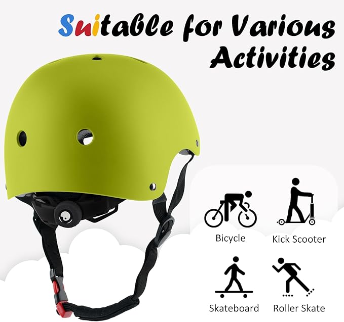 Kids Bike Helmet, Adjustable and Multi-Sport, from Toddler to Youth, 3 Sizes-StrideForce Fitness