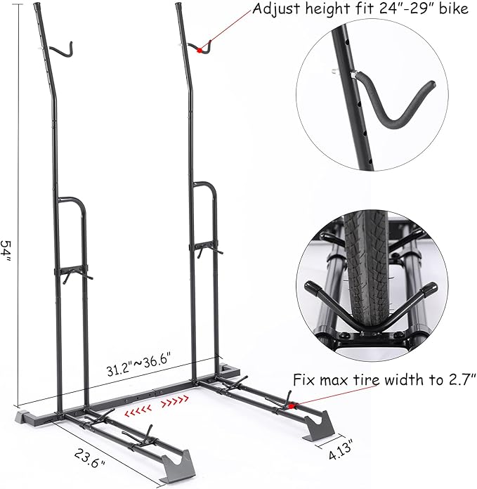 YueTong Vertical Bike Stand, 2 Bike Rack Garage, Upright and Horizontal, Indoor Bicycle Storage for Floor.-StrideForce Fitness