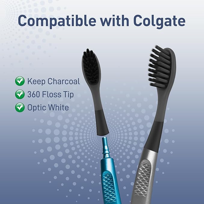 Replacement Toothbrush Heads Compatible with Colgate Keep Charcoal - Soft Brush Heads Compatible with Colgate Keep Manual Toothbrush for Adults, 10 Pack