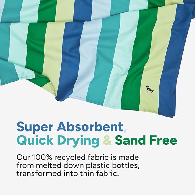 Dock & Bay Kid's Towel - for Beach Use - Quick Dry, Sand Free - Compact, Lightweight - 100% Recycled - Includes Bag - Summer - Cool Lagoon, Large (160x90cm, 63x35)-StrideForce Fitness