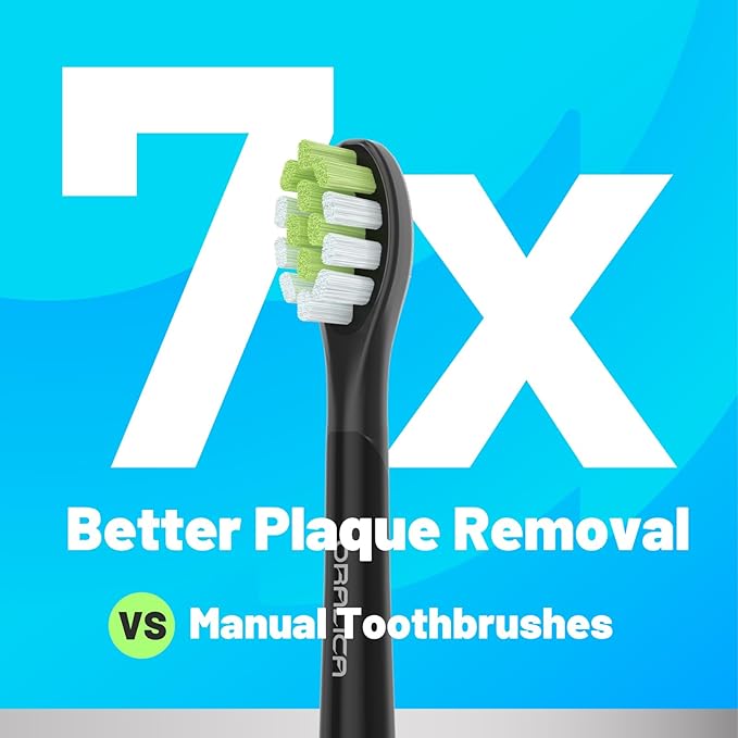 Japanese Brand Whitening Replacement Toothbrush Heads, Compatible with Philips Sonicare Click-on Handles, 10 Pack, Medium, with Tongue Cleaner (CA668, Black)