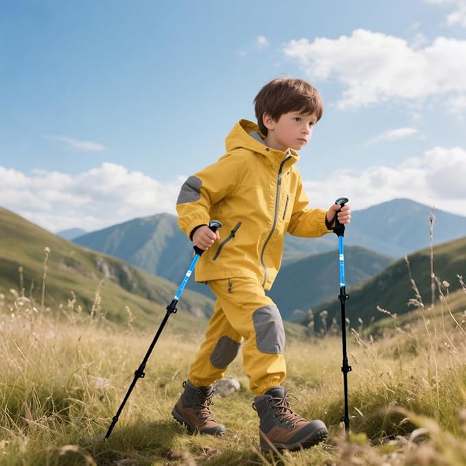 Hiking Trekking Poles, 2 Pack Anti Shock, Adjustable, Collapsible Hiking Poles for Trekking or Walking, Lightweight Aluminum Sticks for Children-StrideForce Fitness