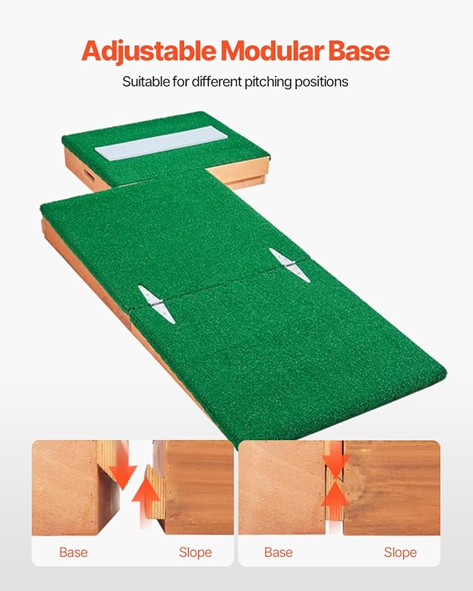 VEVOR Pitching Mound, Baseball Game Mound, Indoor/Outdoor Pitching Practice and Training Equipment, Softball Pitching Aids with Antifade Turf and Pitching Rubber-StrideForce Fitness