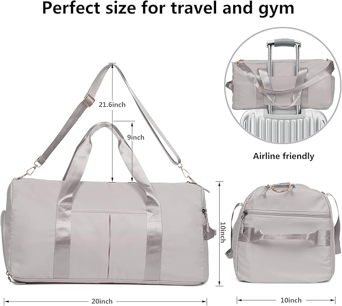 MABROUC Duffle Bag For Women, Sports Duffel Bag for Gym with Wet Pocket & Shoe Compartment, Overnight Weekender Travel Bag-StrideForce Fitness