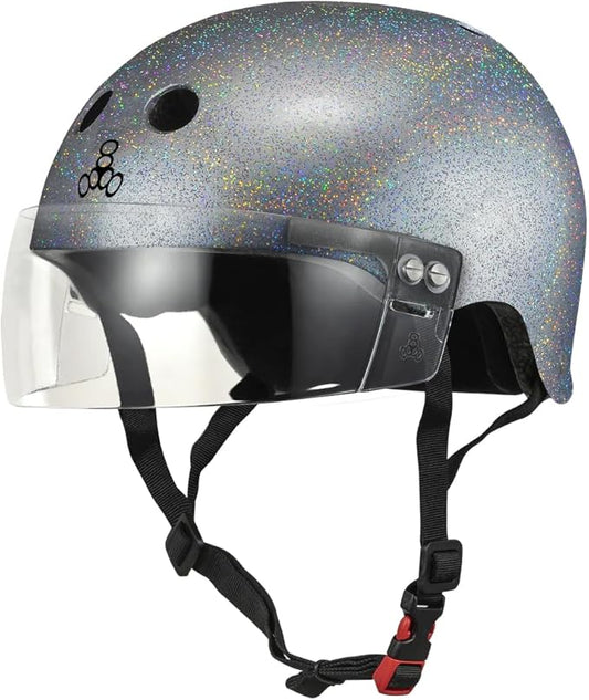 Triple Eight The Certified Sweatsaver Helmet with Visor for Roller Derby, Skateboarding and BMX-StrideForce Fitness