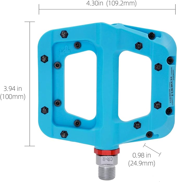 FOOKER MTB Pedals Mountain Bike Pedals 3 Bearing Non-Slip Lightweight Nylon Fiber Bicycle Platform Pedals for BMX MTB 9/16"-StrideForce Fitness