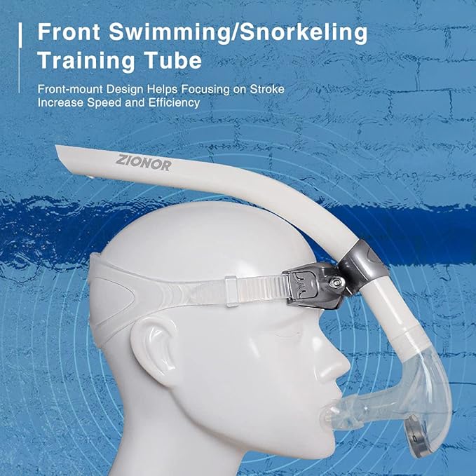 ZIONOR Snorkel Lap Swimming Swimmer Training Diving Snorkeling Comfortable Mouthpiece One-Way Purge Valve for Pool Open Water-StrideForce Fitness