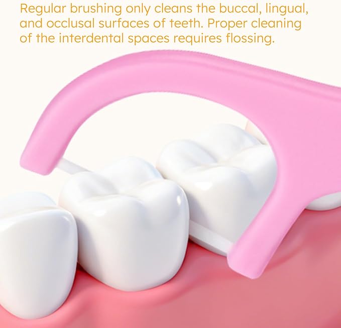 Kids Floss Individually Wrapped Kids Dental Floss Picks 4 Cute Animal Shapes Fun Flossers Helps Prevent Tooth Decay & Gum Diseas for Family, Travel, and picnics 4 Colors (100)