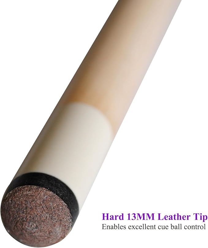 58" Pool Cue Stick,13mm 2-Piece Maple Hardwood Ergonomic Design Billiard Cues Kit,19/20/21oz-StrideForce Fitness