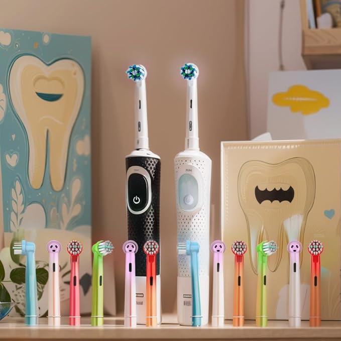 Kids Toothbrush Heads Compatible with Oral B - Electric Toothbrushes, Replacement Brush Heads with Protective Caps, 4/8/12/16 Pack (16)