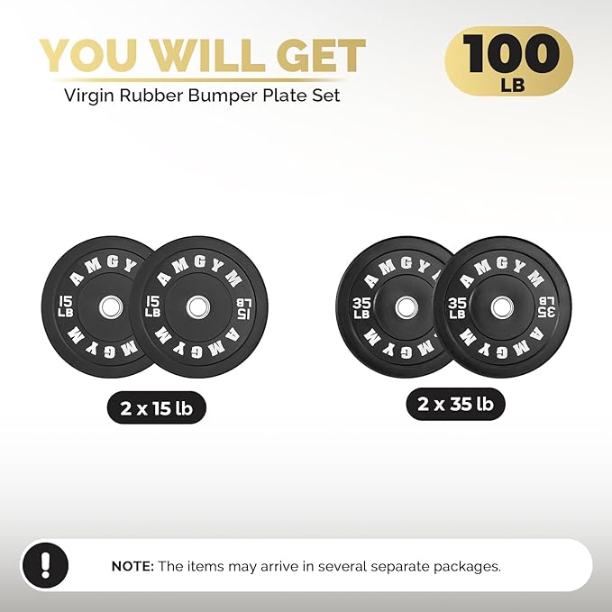 2 Inch Bumper Plates，10-500lbs，Barbell Rubber Olympic Weight Plates Set for Home Gym, Strength Training & Weight Lifting, Multiple Options Colors-StrideForce Fitness