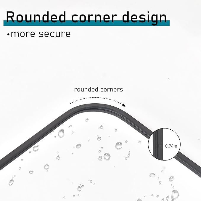 36" x 36"Bathroom Mirror, Matte Black Wall Mirror with Metal Frame, Decorative Rectangular Vanity Mirror for Bedroom Bathroom Living Room Entryway (Horizontal/Vertical)-StrideForce Fitness