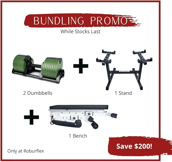 Adjustable Dumbbell (Single) by ROBURFLEX for Workout Strength Training Fitness Home Gym-StrideForce Fitness