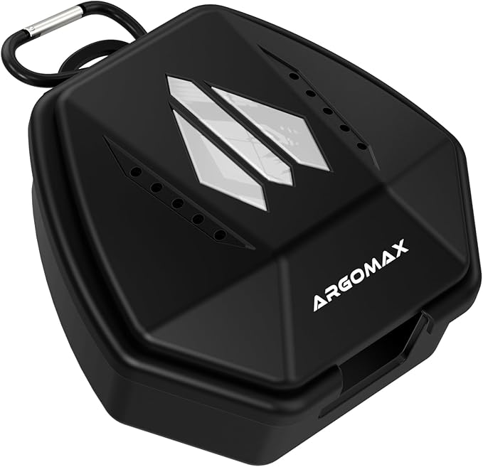ARGOMAX Sports Lip Guard Case with Clip, Specializing Storage of Mouthguards with Lip Protection. Compatible with Various Brands of Football Lip Guard, Black+White.-StrideForce Fitness