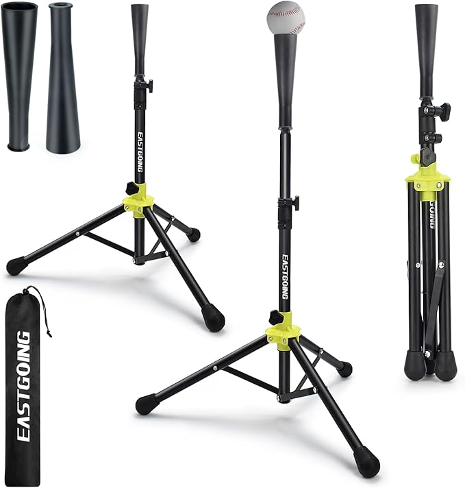 Eastgoing Heavy Duty Baseball and Softball Portable Travel Batting Tee.Adjustable Height|Portable|Collapsible. Baseball Hitting Tee for Any Age Player Practice-StrideForce Fitness