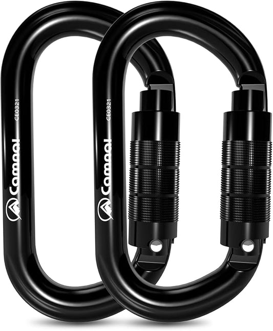 Heavy Duty Carabiner, 25kn(About 5620 lbs) Oval Carabiner Clip O-Shape Rock Climbing Carabiner Lightweight Caribeener for Climbing, Mountaineer, Aerial Work-StrideForce Fitness