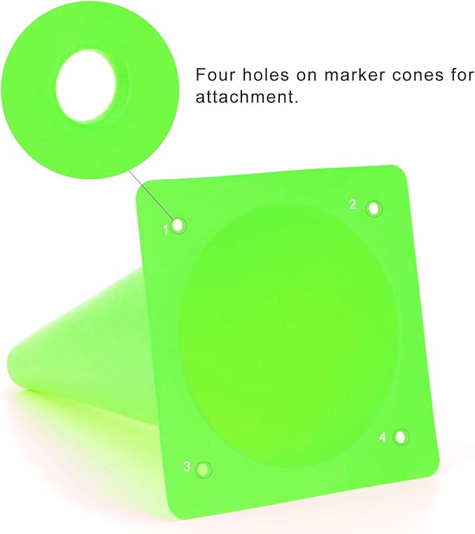 12 Inch Traffic Training Cones, Plastic Safety Parking Cones, Agility Field Marker Cones for Soccer Basketball Football Drills Training, Outdoor Sport Activity & Festive Events - 6 Colors-StrideForce Fitness