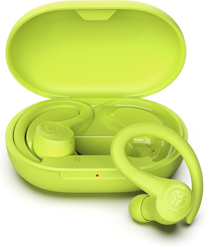 JLab Go Sport+ Wireless Workout Earbuds Featuring C3 Clear Calling, Secure Earhook Sport Design, 35+ Hour Bluetooth Playtime, and 3 EQ Sound Settings (Yellow)-StrideForce Fitness
