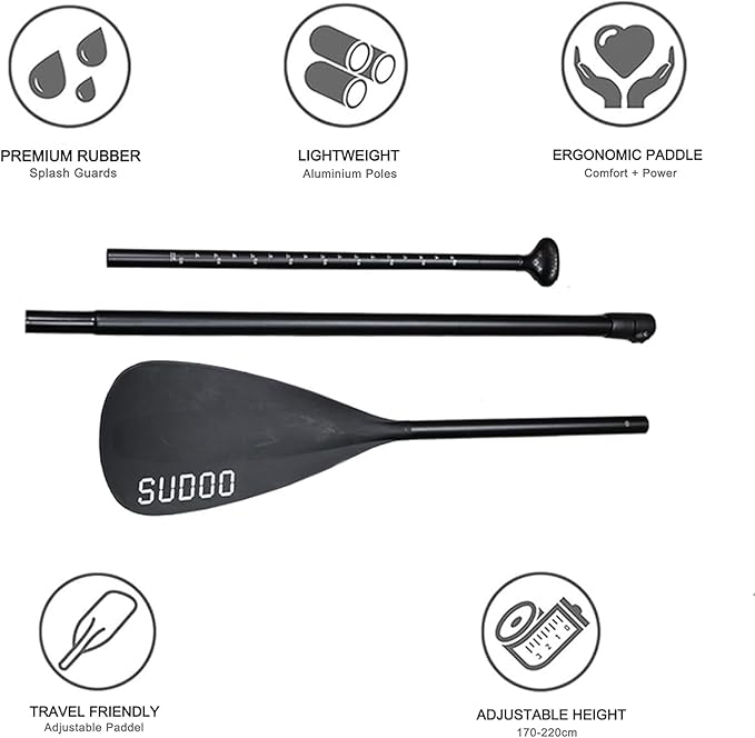 Inflatable Stand Up Paddle Board 10‘x30‘‘- Ultra-Light SUP with Backpack, Pump, Paddle, Coil Leash, 3 Fins, Repair Kit, Stable Design, Non-Slip EVA Deck for Adults & Youth-StrideForce Fitness