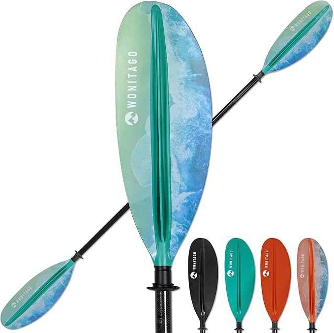Kayak Paddle Premium Carbon Fiber Paddle with Reinforced PP + Fiberglass Blade, Floating Adjustable Kayaking Oars, 3 Piece, 220-240 cm/86-94 Inches, 240-260 cm/94-102 Inches-StrideForce Fitness
