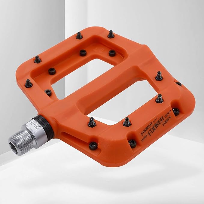 FOOKER MTB Pedals Mountain Bike Pedals 3 Bearing Non-Slip Lightweight Nylon Fiber Bicycle Platform Pedals for BMX MTB 9/16"-StrideForce Fitness