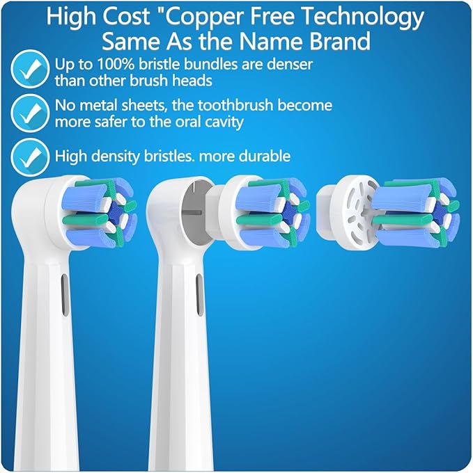 8 Pack Replacement Toothbrush Heads Compatible with Oral B iO, Brush Heads for Oral-B iO 2/3/4/5/6/7/8/9/10/7G Series, with Covers, White